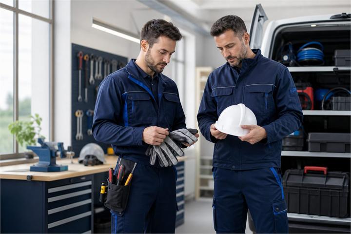 Tecnici qualificati Pronto Casa H24 che preparano gli strumenti