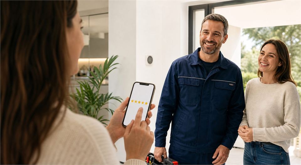 Cliente soddisfatto che lascia una recensione a Pronto Casa H24